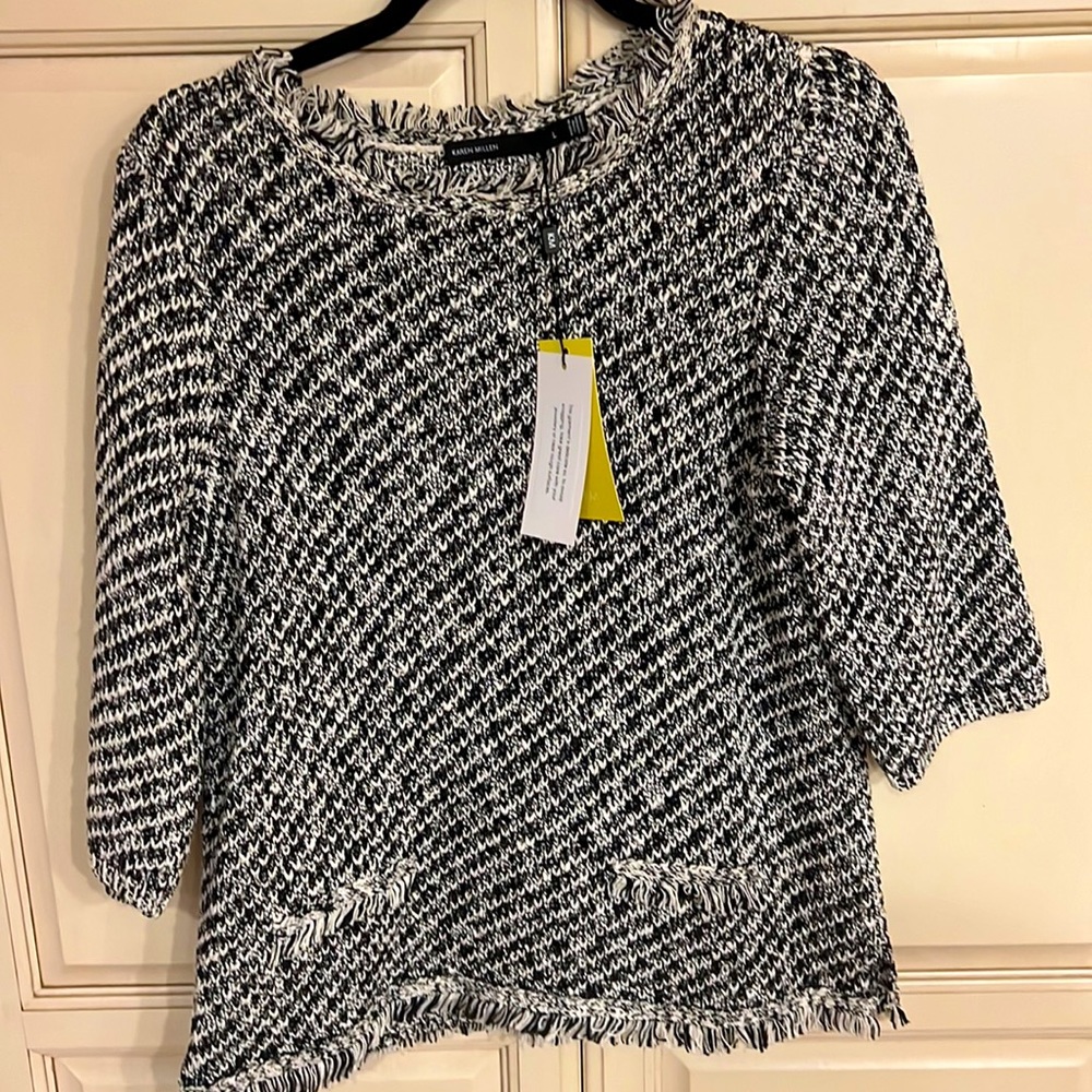 NW KAREN MILLEN Black and WhiteTop